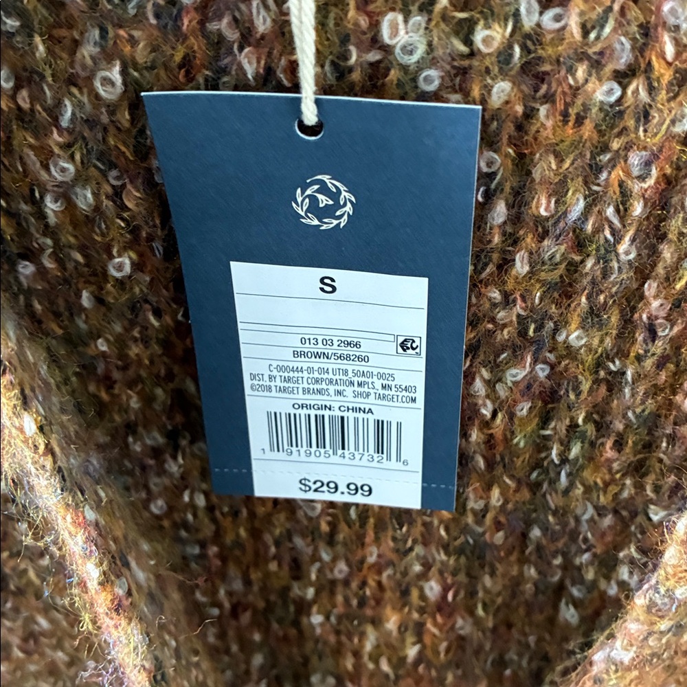 Universal Thread sz S Cozy Brown Cardigan Sweater Wool Blend NWT - Picture 4 of 7